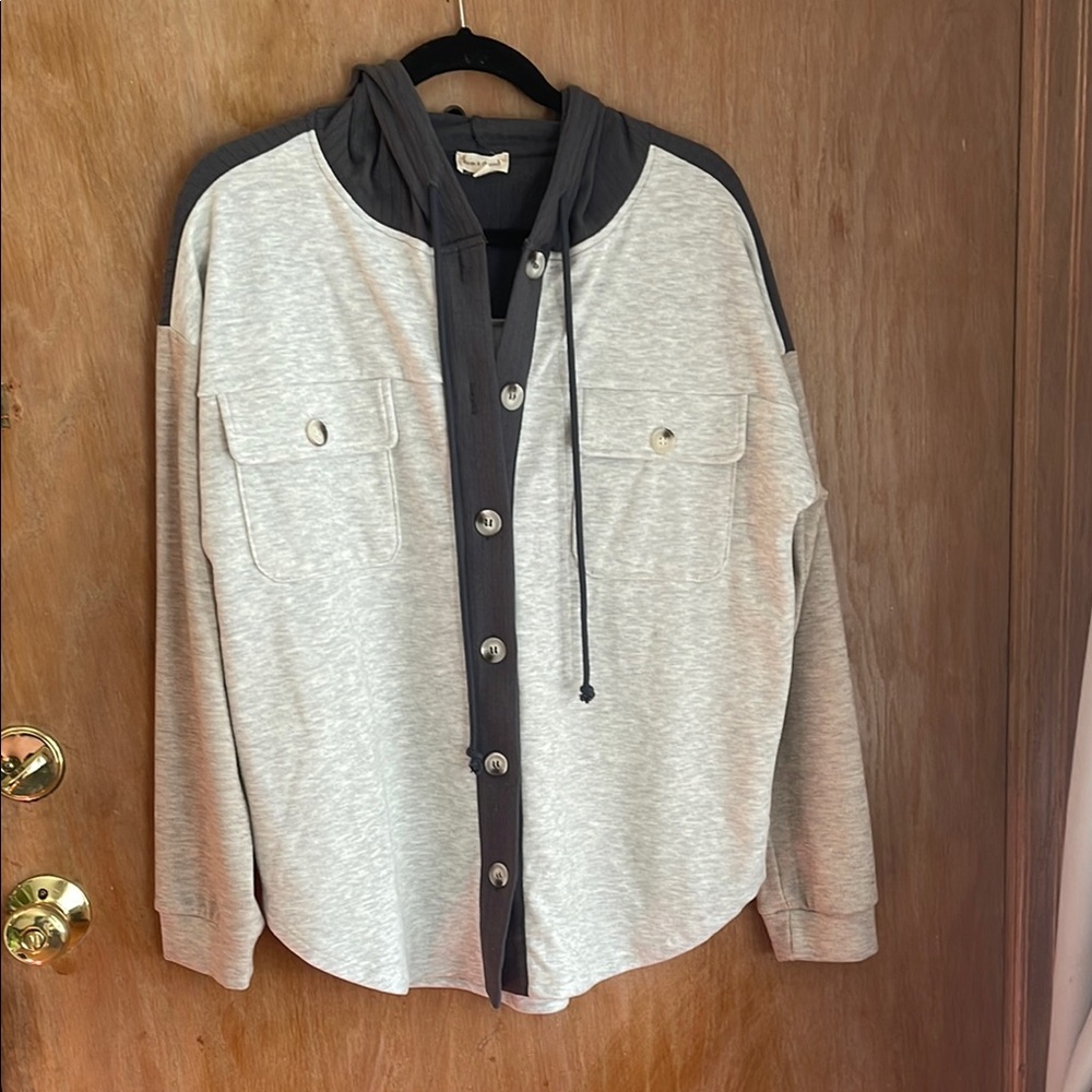 Hem & Thread Charcoal Ribbed Hoodie